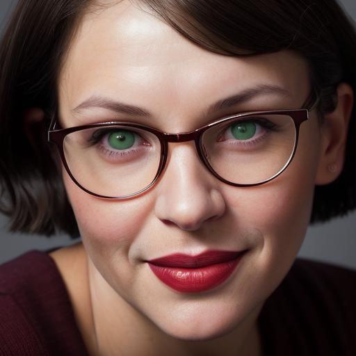 Professional Portrait of Brunette Woman with Glasses