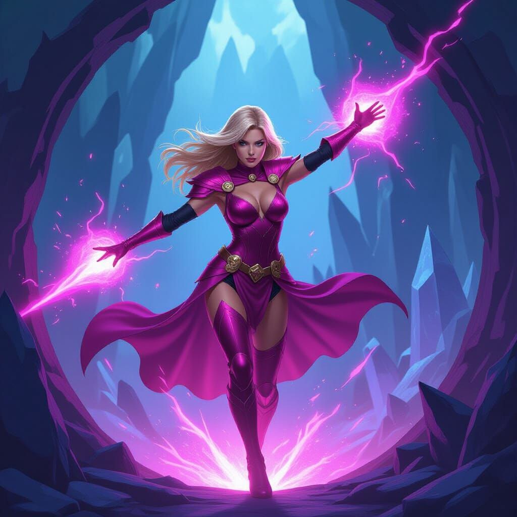 Sara Jean Underwood as Magik in Crimson Armor