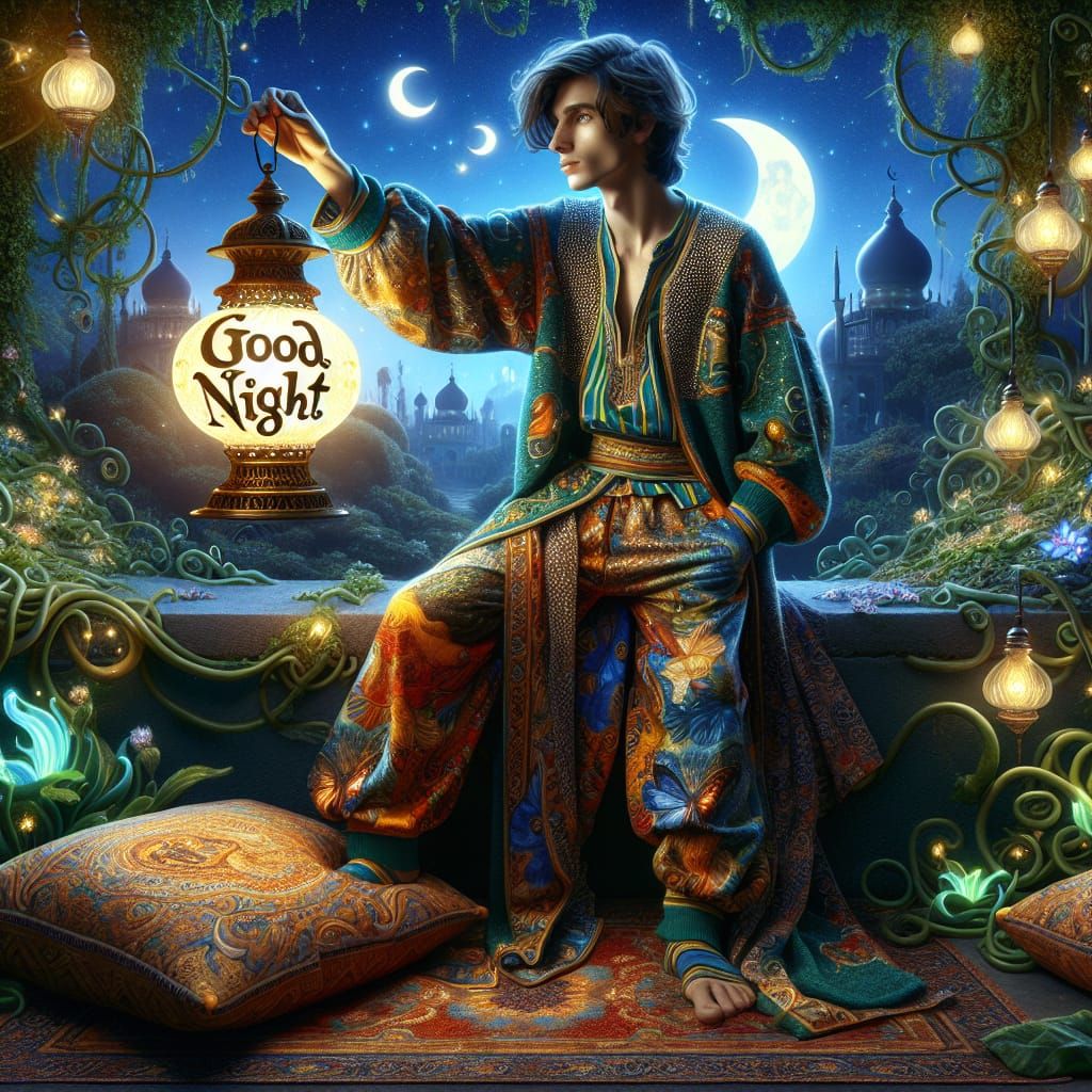 Magical Bedtime Story in Airbrushed Oil Painting Style