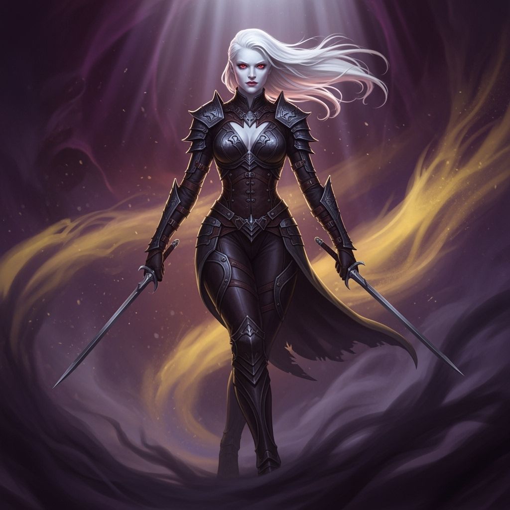 Albino Rogue in Dynamic Action Pose