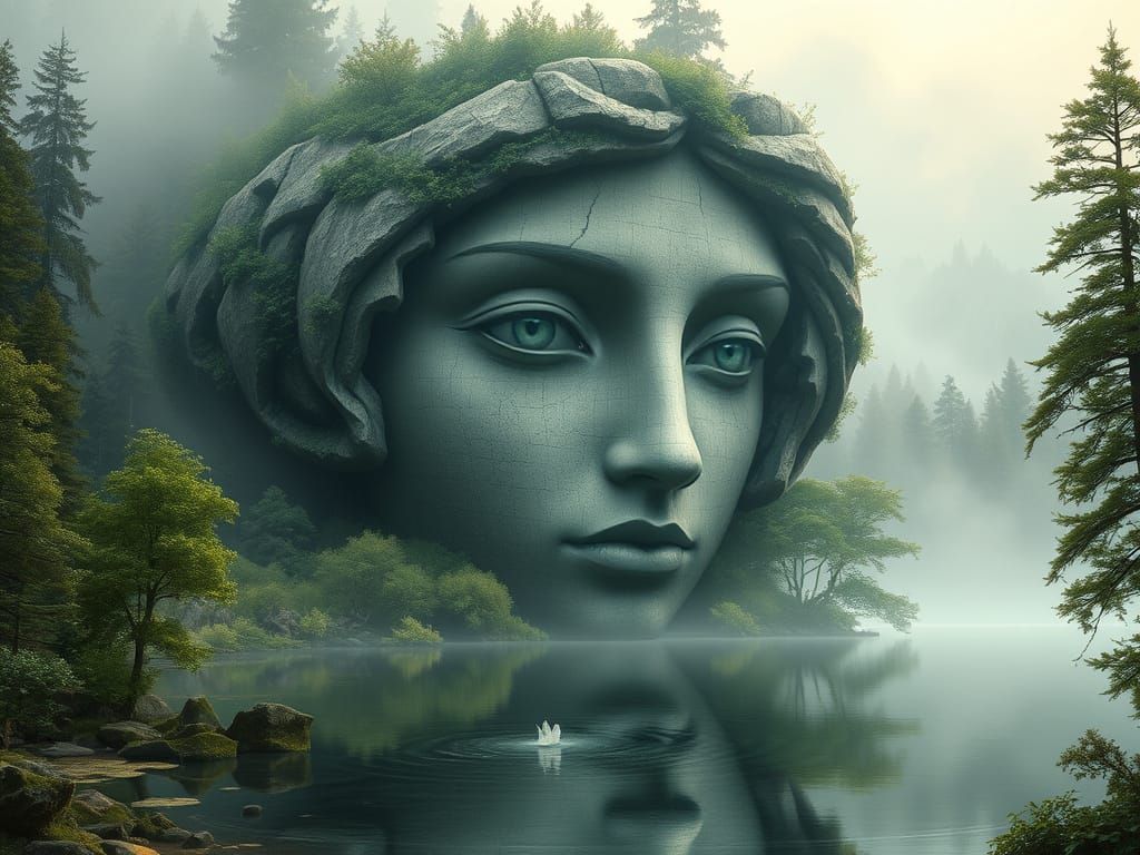 Ethereal Goddess Rises from the Lake