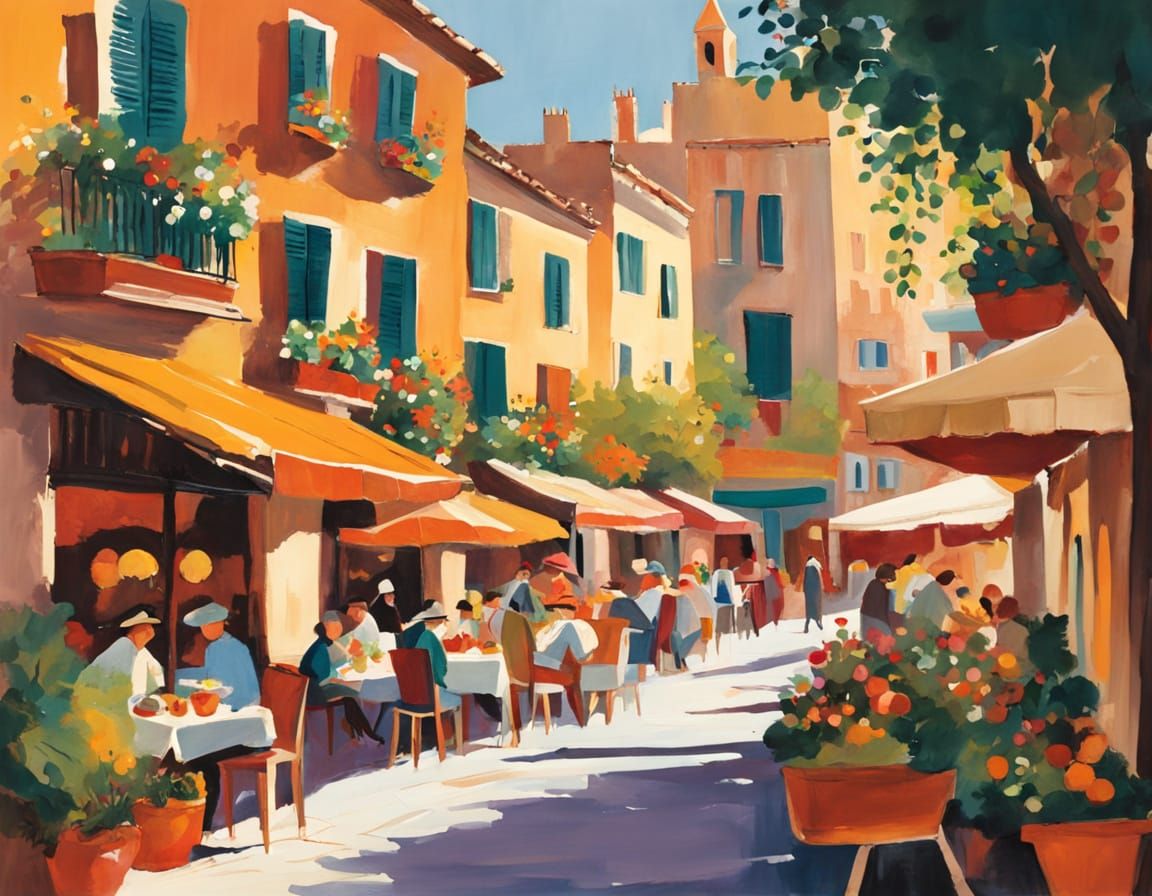 Charming Palma Majorca Morning Scene in Whimsical Watercolor...