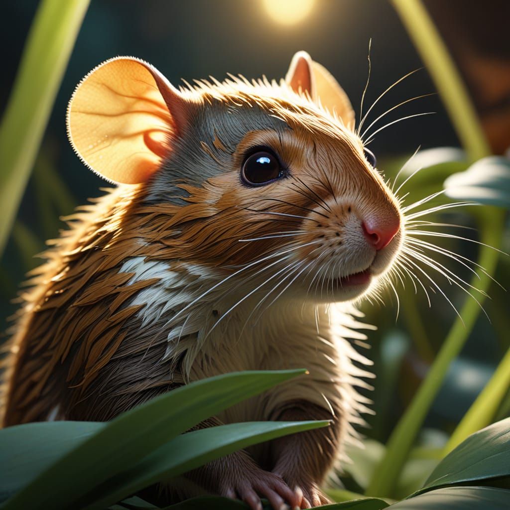 Shy Mouse Portrait in Hyper-Realistic Digital Art