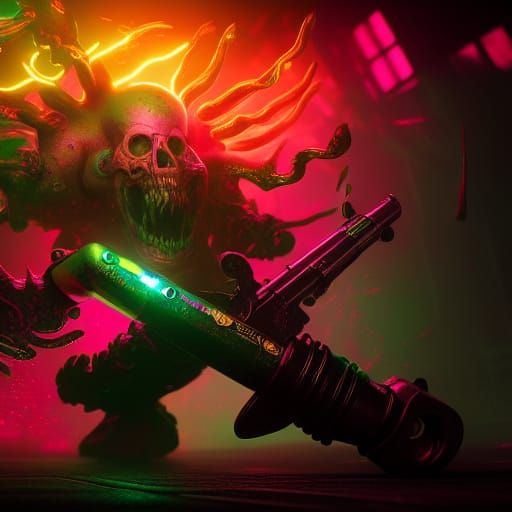 Mayhem Unleashed: Hyperdetailed Ominous Splash Art