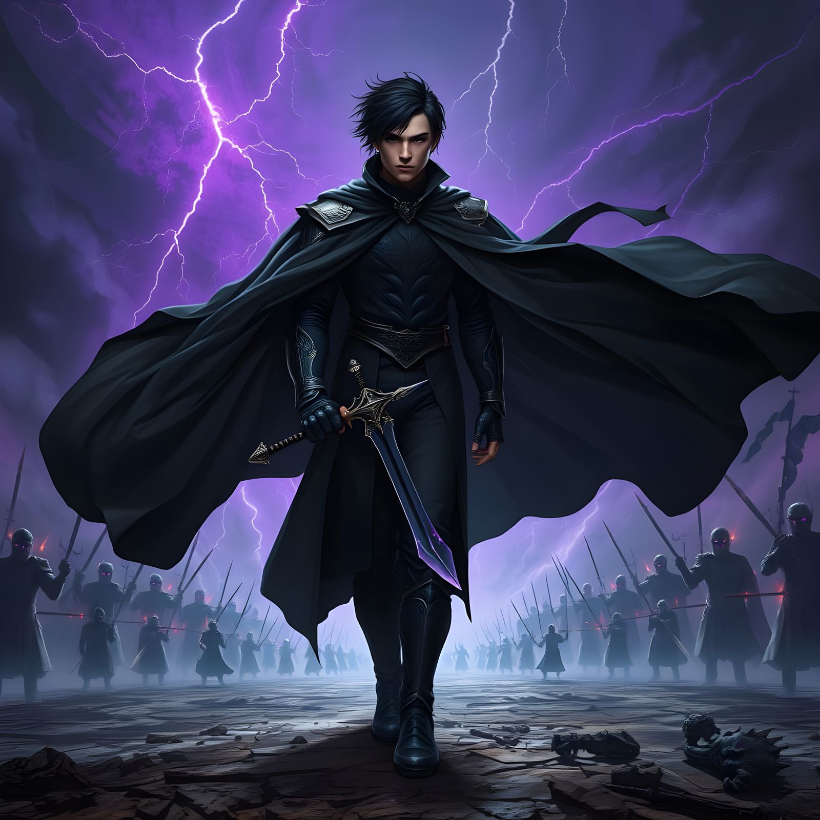 Shadow Monarch Dominates War-Torn Battlefield in Dark Cyberp...