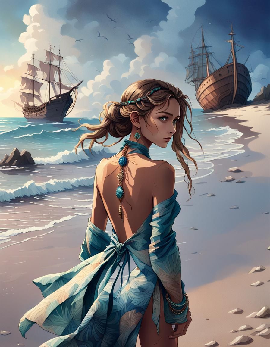 stunning 25 year old european woman, j scott campbell style,...