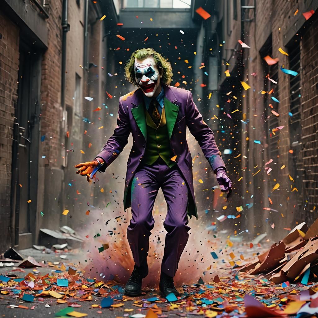 Cinematic Joker Detonates a Colorful Explosion