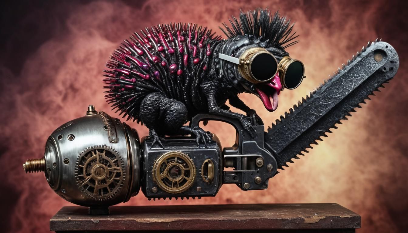 Riding a Steampunk Steel Chainsaw