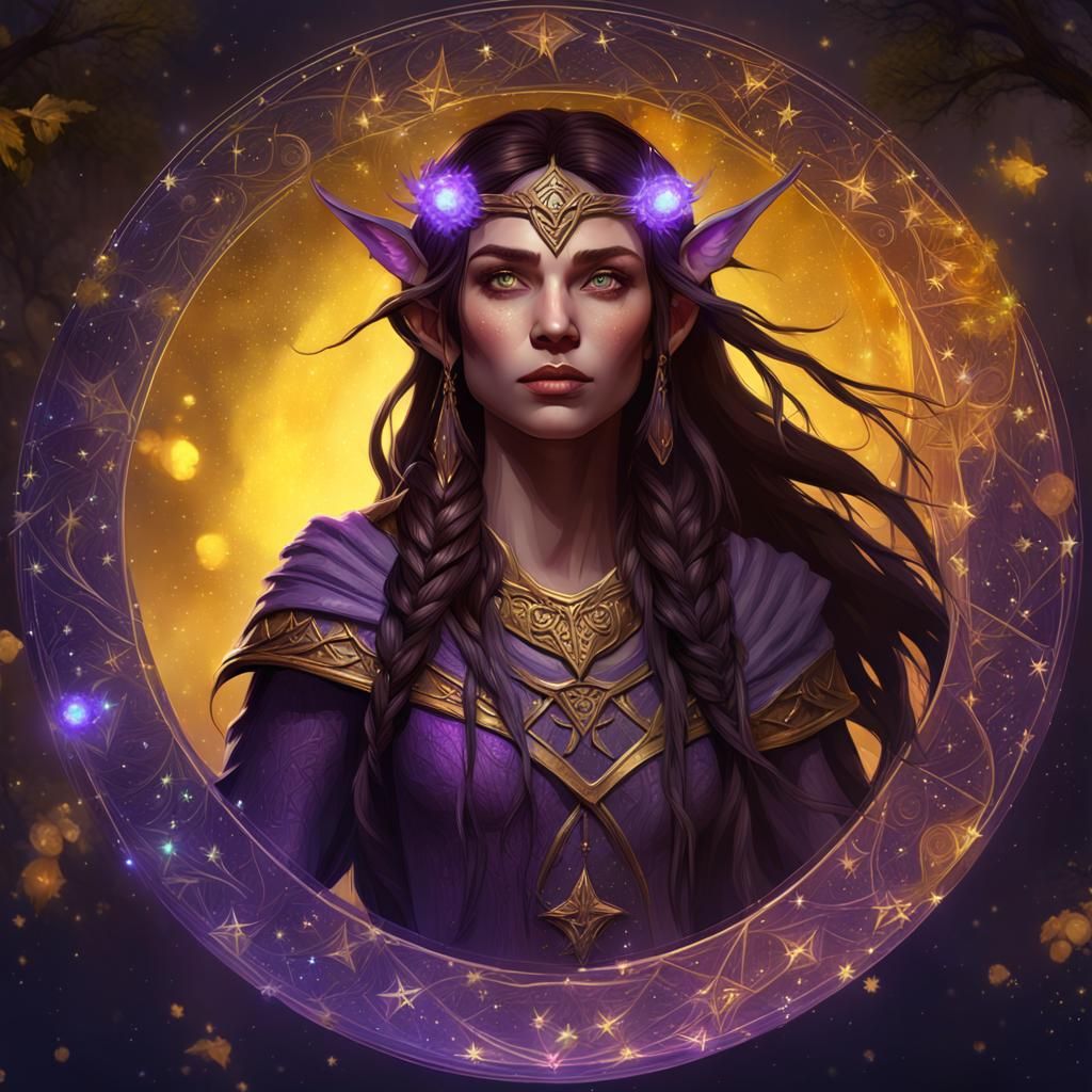 Wood Elf Druid in Dark Fantasy Style