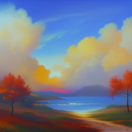 Ethereal Sky with Colorful Clouds