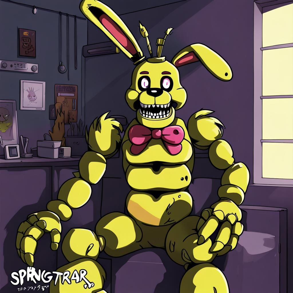 Springtrap FNAF as Simpsons Anime Art