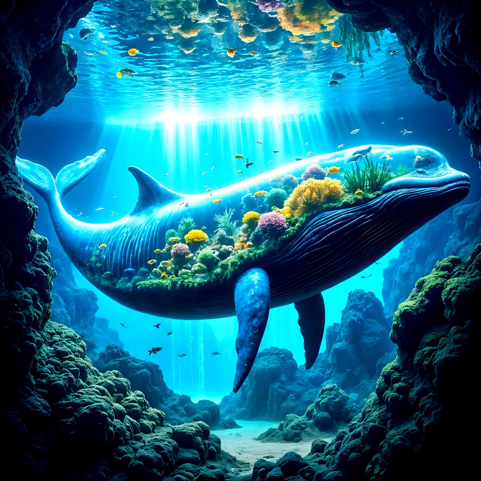 Transparent Whale Aquarium Flying in the Sky