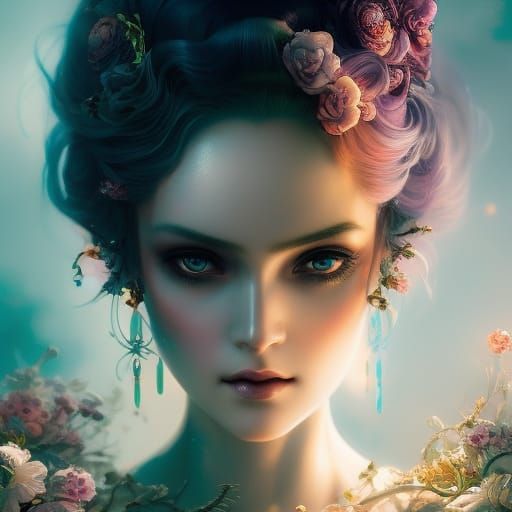 Summer Goddess in Tokyo Streetwear, Hyperdetailed Digital Ar...