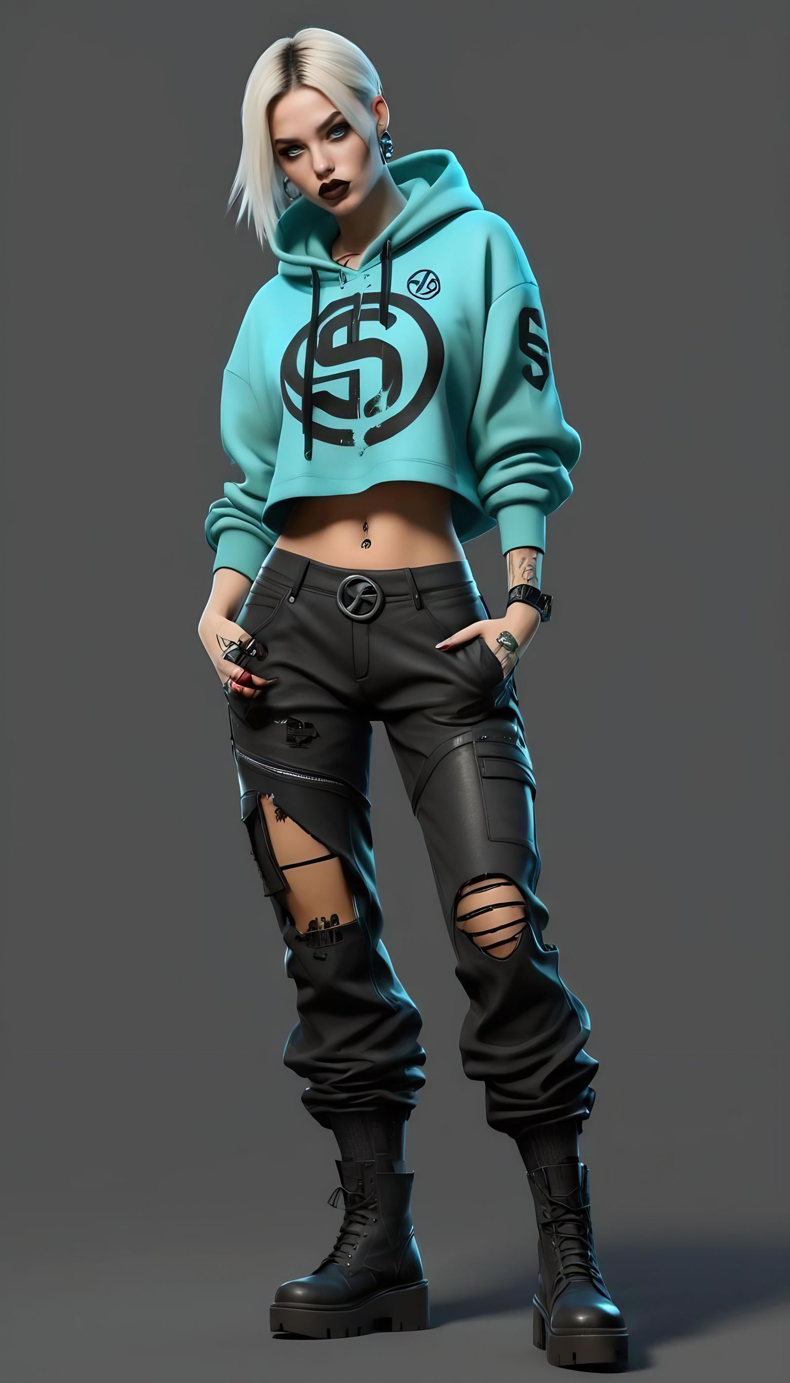 Supergirl in Cyberpunk 2099 Style