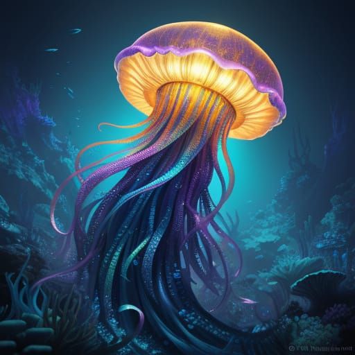Underwater World in a Fantasy Digital Painting