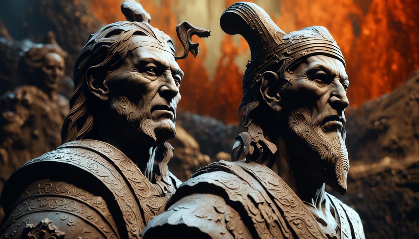 Dark Fantasy Statue Concept Art in 8k