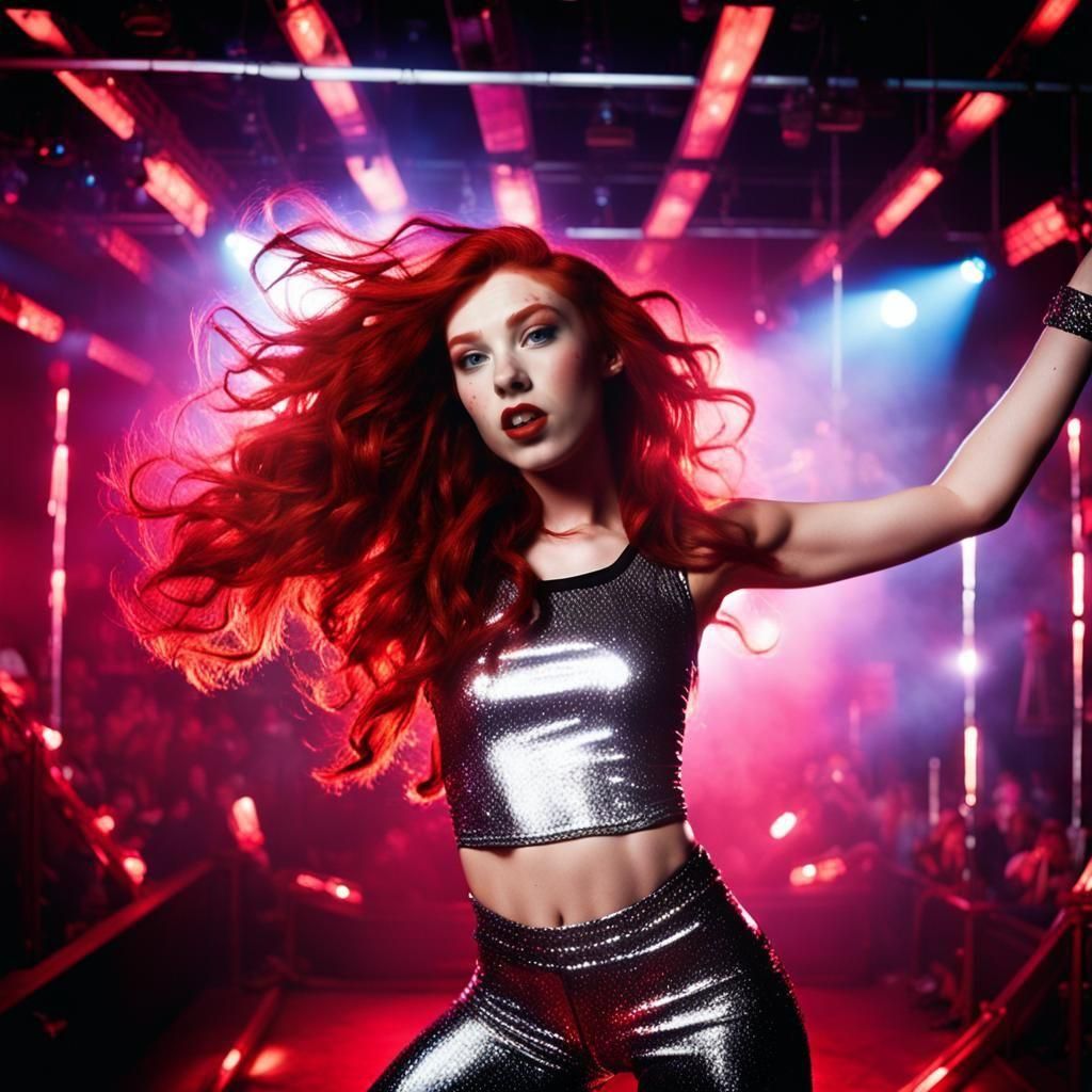 Smoky Nightclub: Woman Dancing in Photographic Style