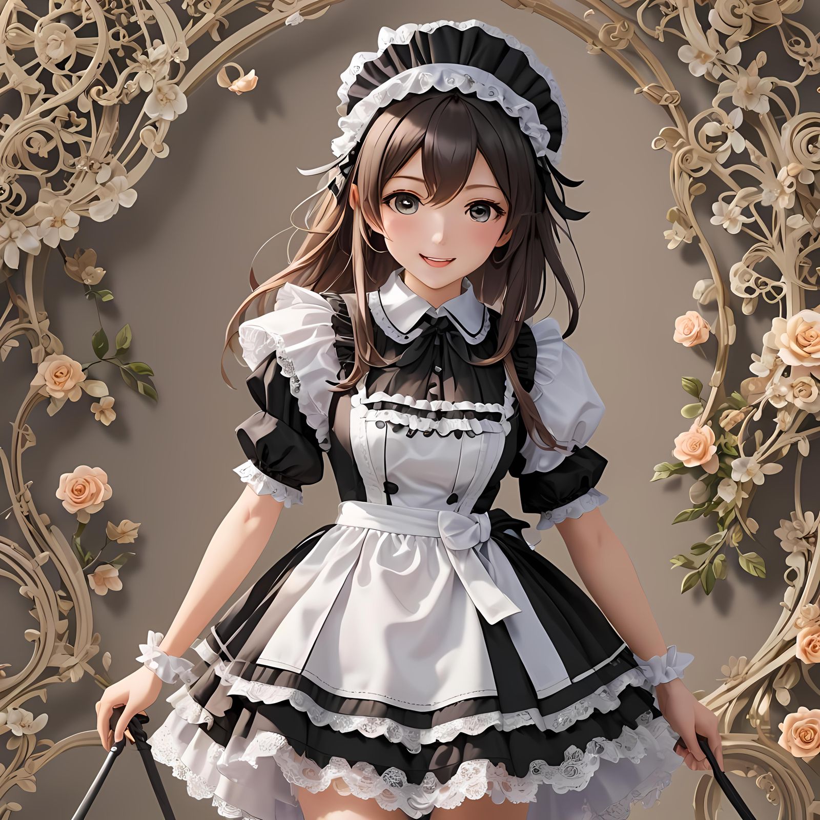 Genshin Impact: Ayaka as French Maid in Anime Style