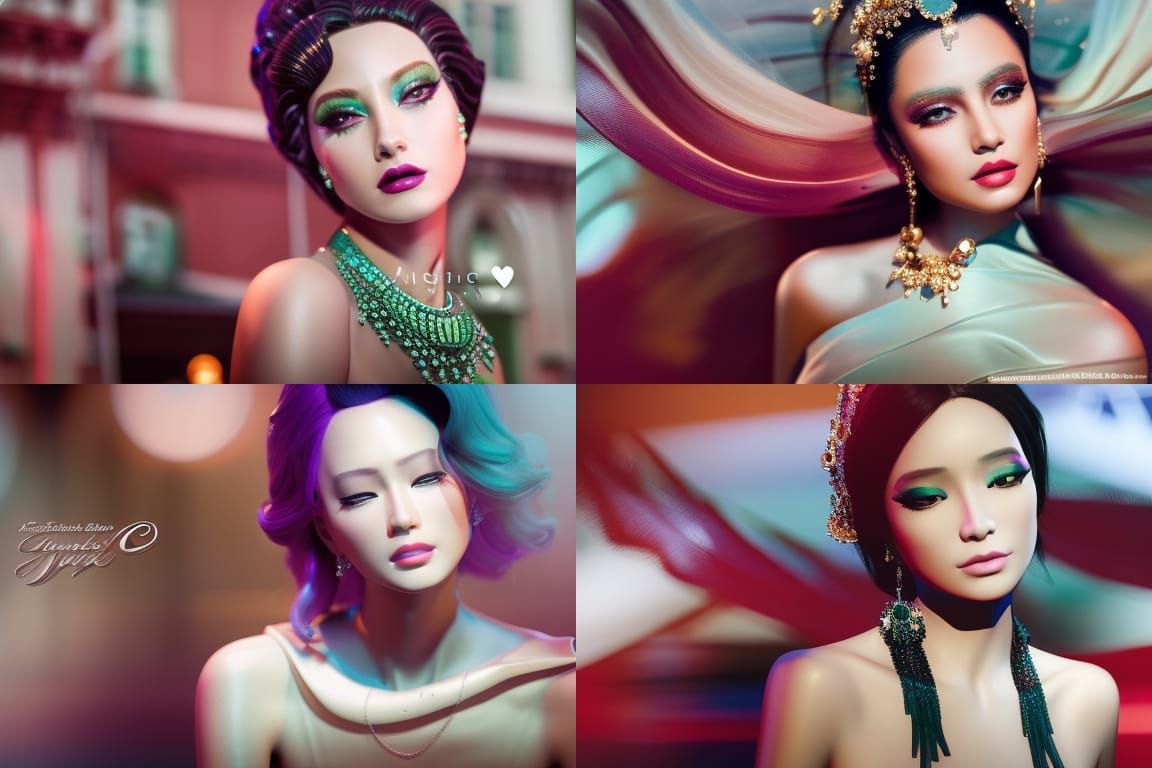 Elegant Woman in Photo-Gothic Digital Art Style