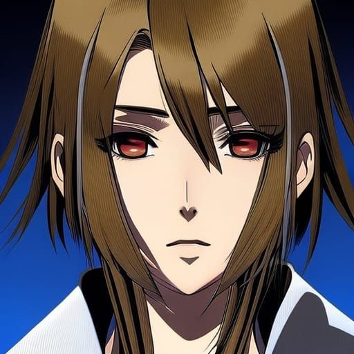 Anime Portrait: Blonde Woman with Sapphire Eyes