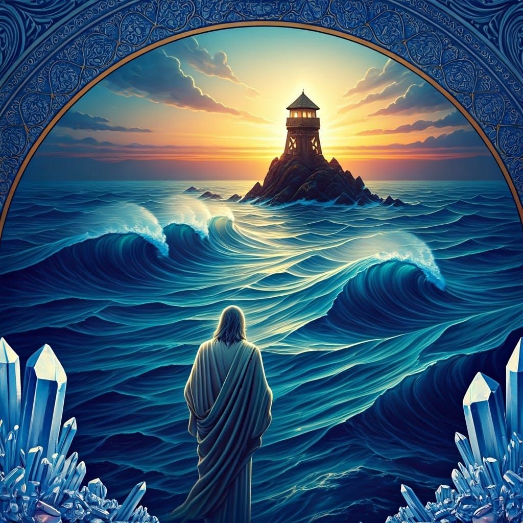 Ethereal Jesus at Delft Blue Crystal Shoreline