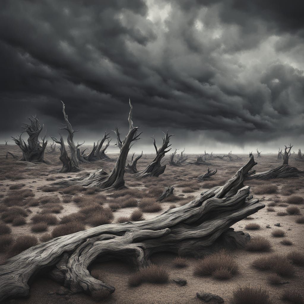 Petrified Pine Forest on Desolate Plain