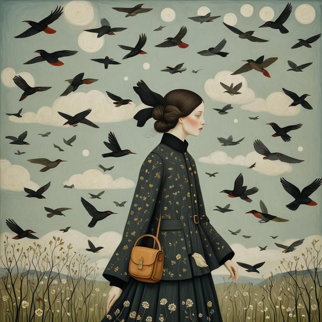 Surreal Vintage Dream of Flying