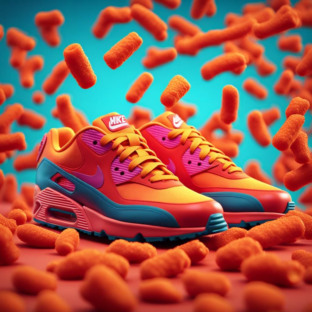 Nike Air Max 90 Hot Cheetos in 3D Digital Art