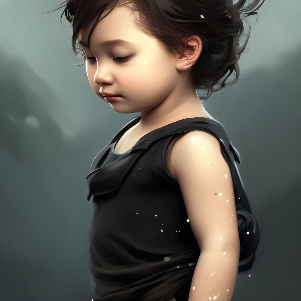 Detailed Portrait of a Cute Baby Girl