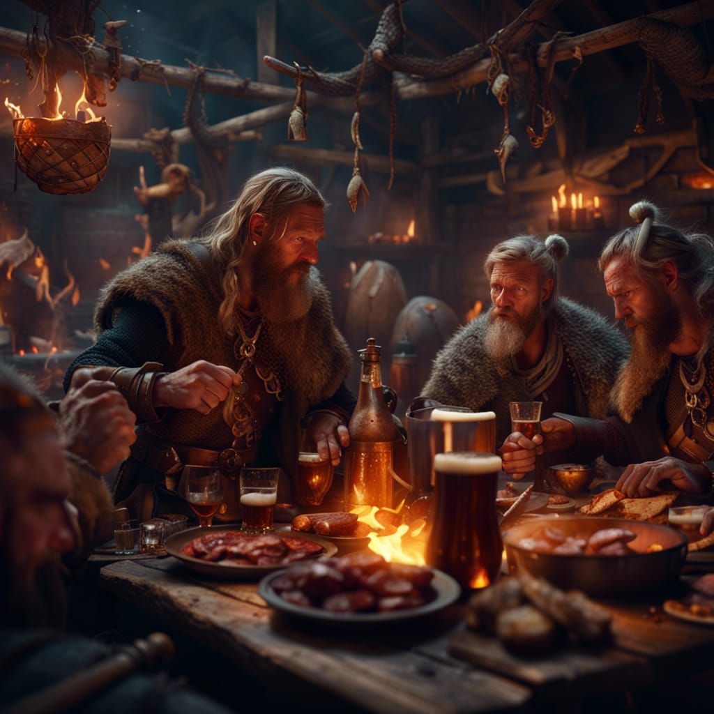 Vikings Feast: Detailed Matte Painting in Unreal Engine