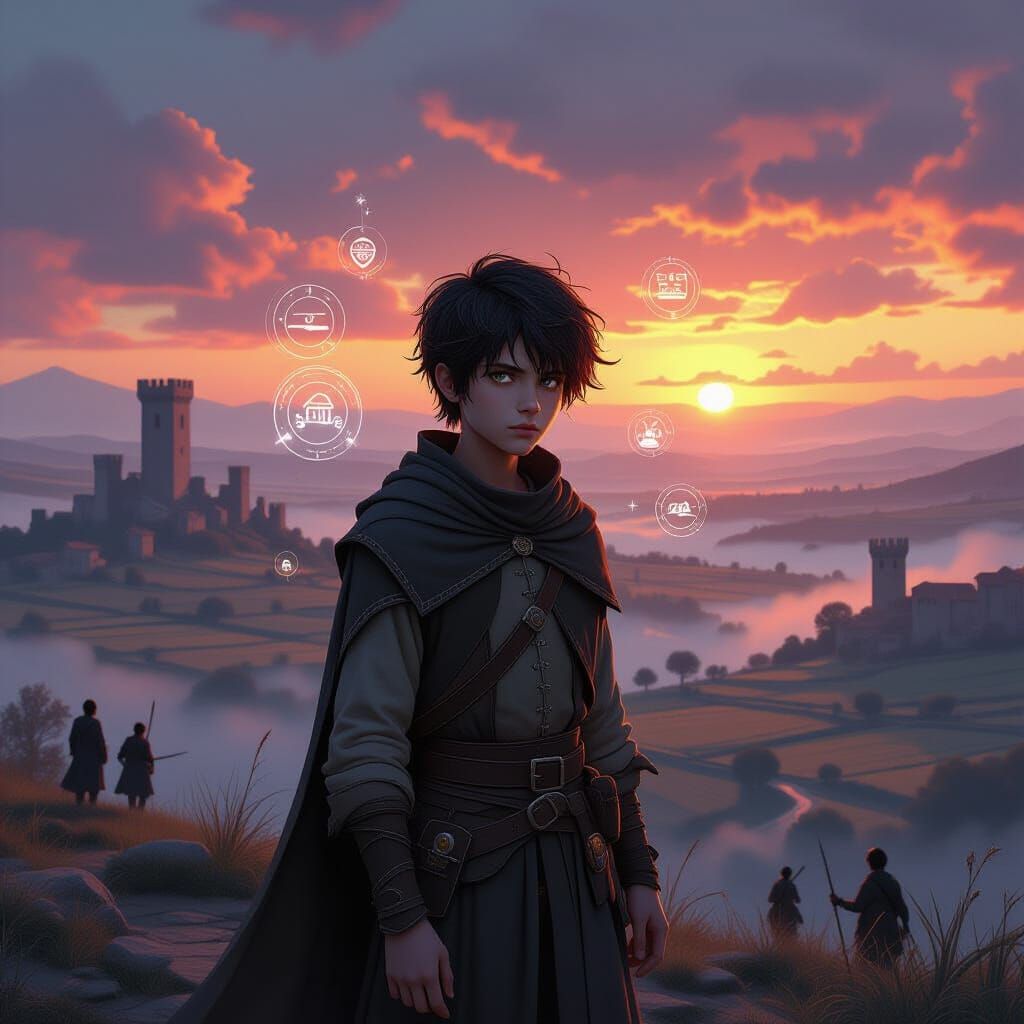 Banished Lord of Technology on Hilltop at Sunrise