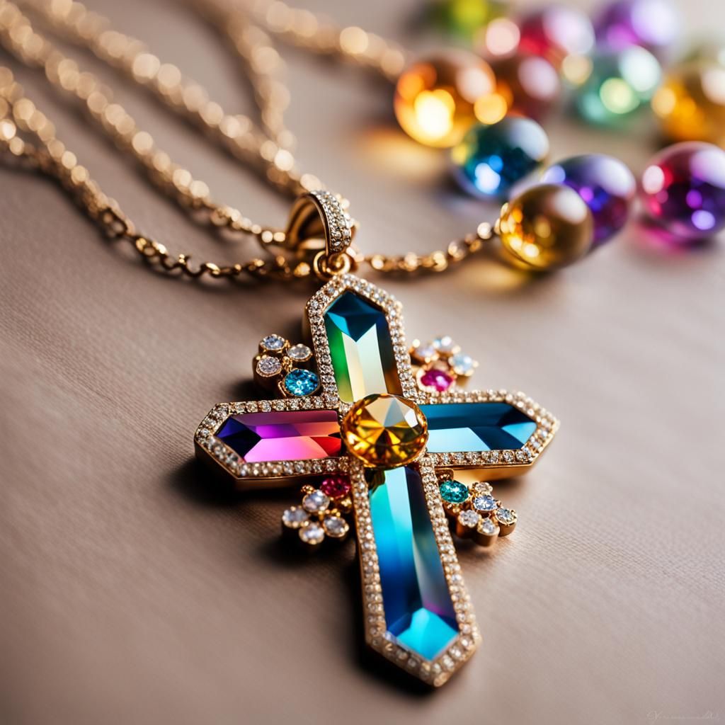 Golden Sphere with Crystal Cross: Glamorous Masterpiece