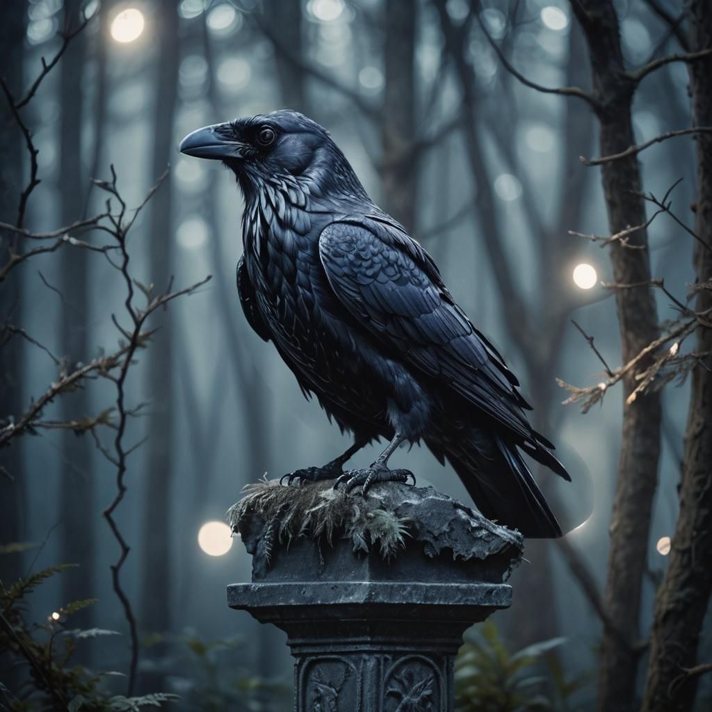 Silver Raven: A Metallic Bird in Flight