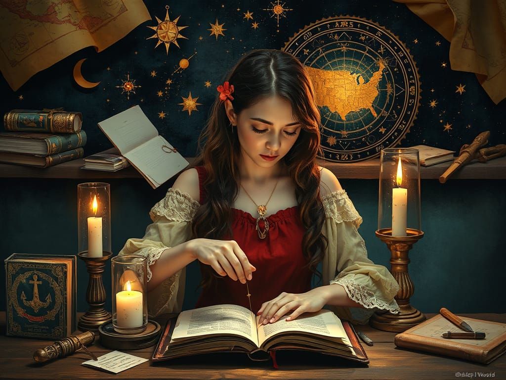 Mystical Spell Weaver Surrounded by Magic