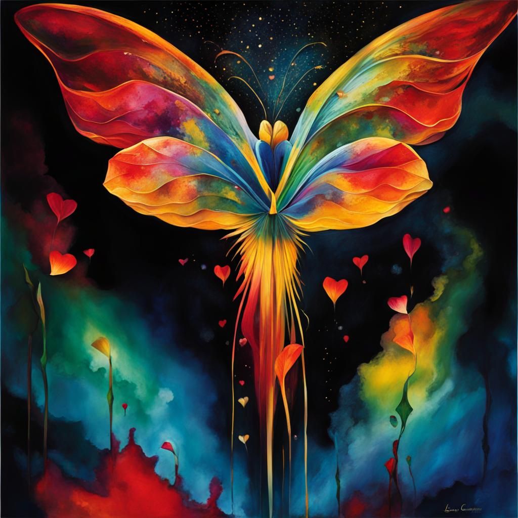 Soul Rising in Love: Gothic Alcohol Ink Fantasy