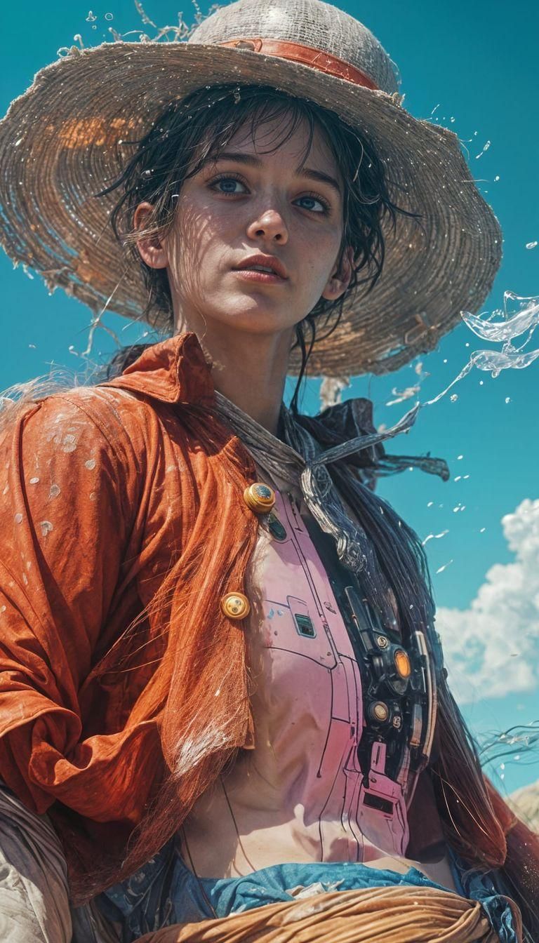 Hyperrealistic Female Luffy Film Still