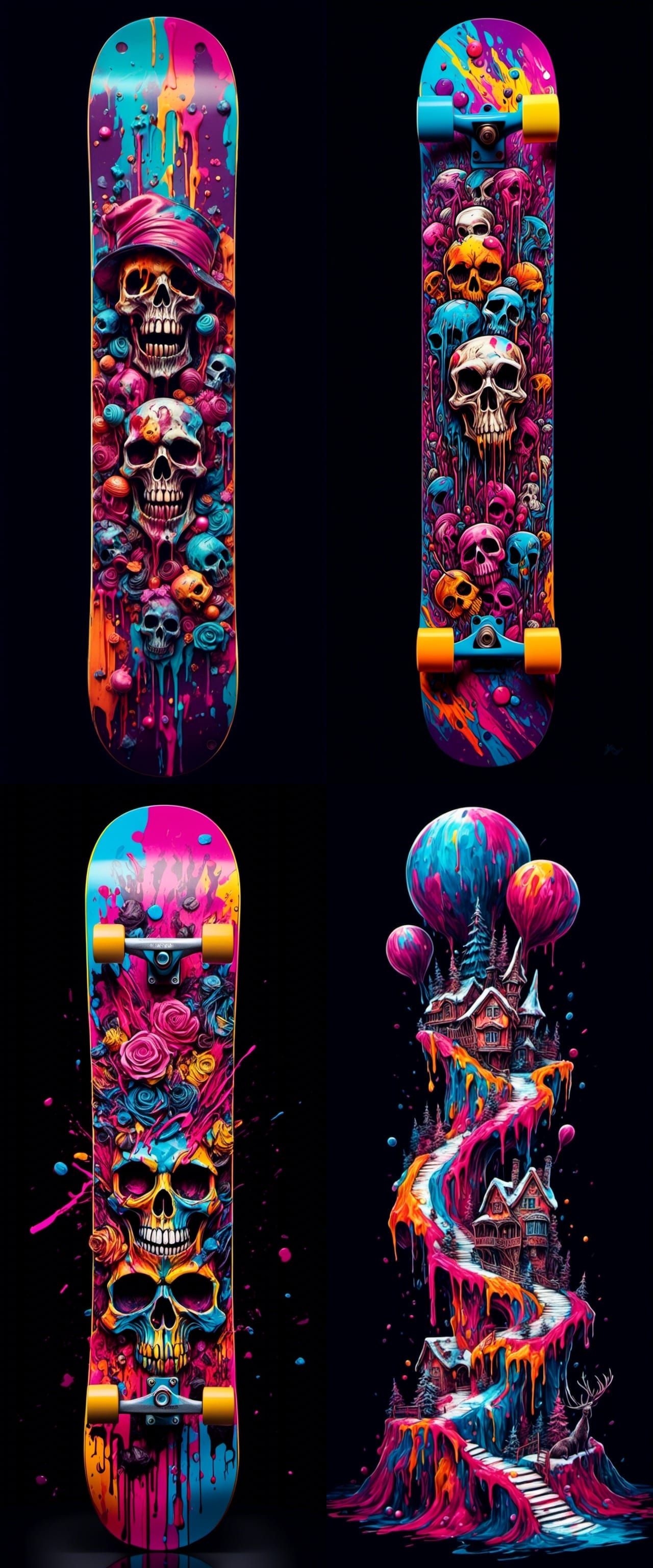 Snowboard Wonderland in Dark Fantasy Graffiti Art
