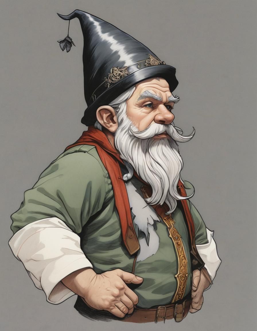 Enchanting Germanic Gnome Portrait in Adam Hughes Style