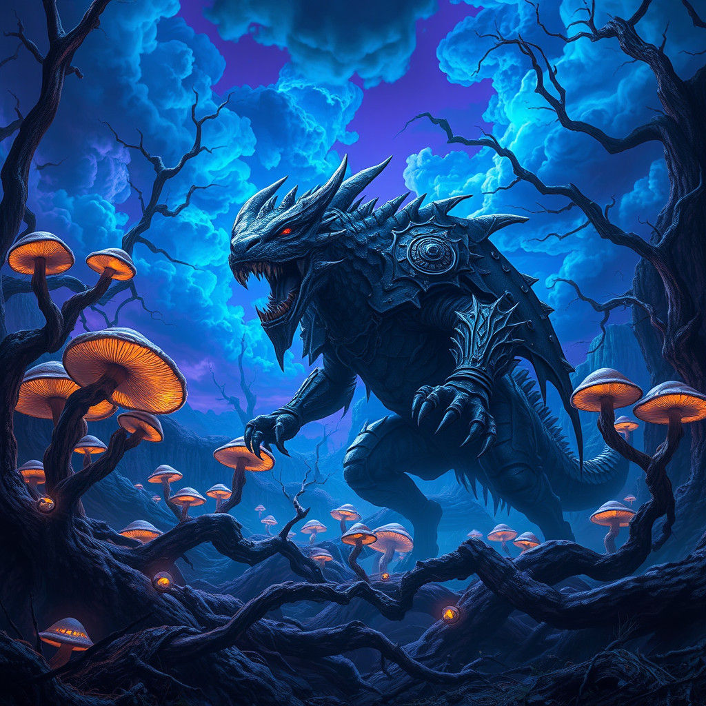 Mythical Creature Emerges from Ancient Forest