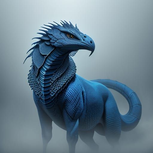 Majestic Cobra in Mystical Fog, Surrealistic Illustration