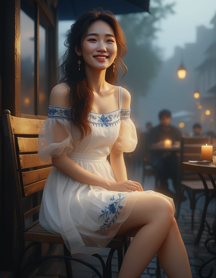 Korean Woman Portrait in Romantic Realism Style