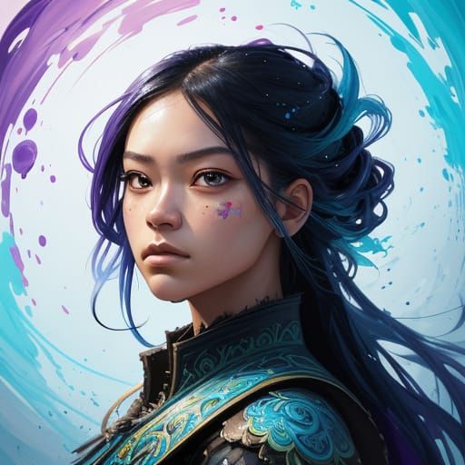 Vibrant Concept Art of a Young Girl