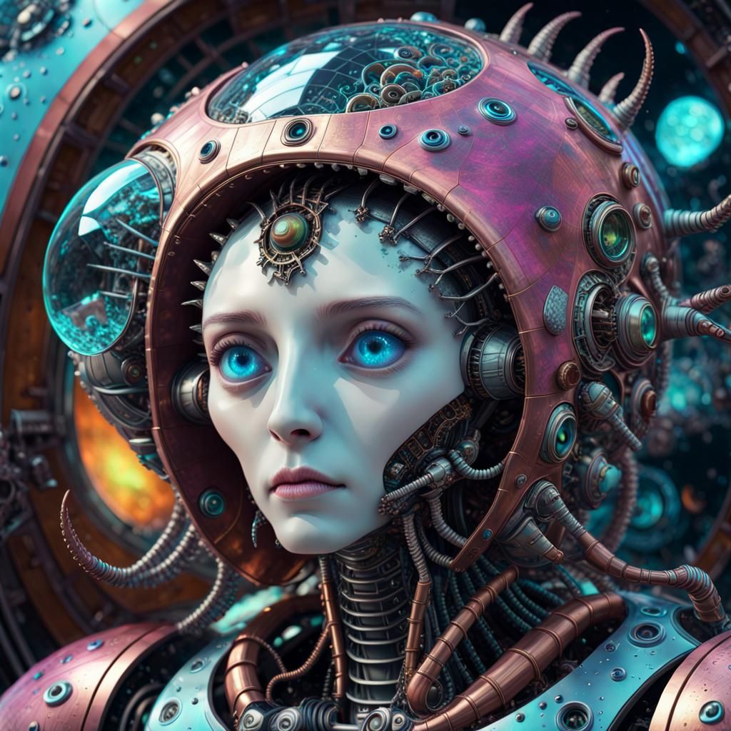close-up portrait psychadelic Alien