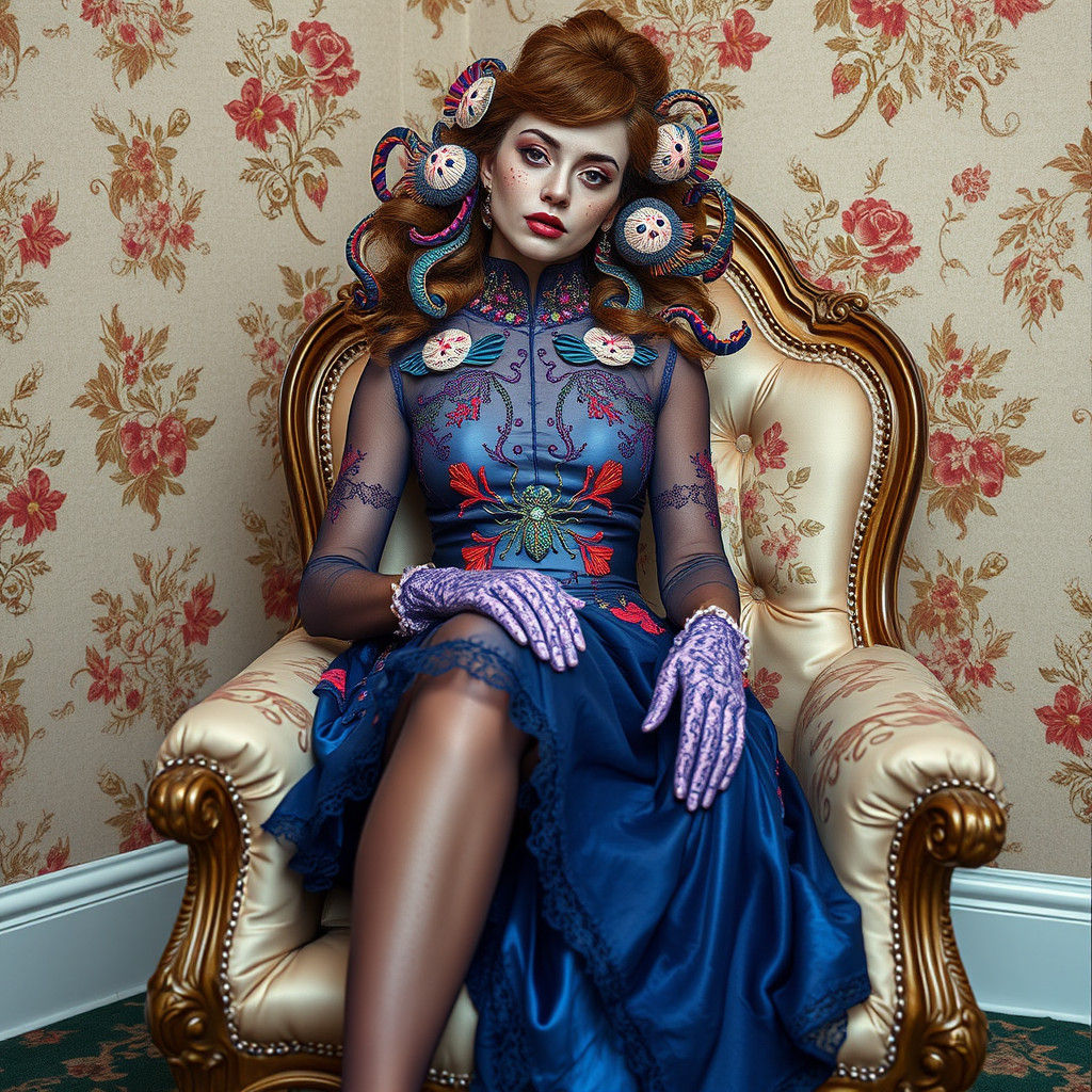 Rainbow Whimsy: Woman in Surreal Portrait