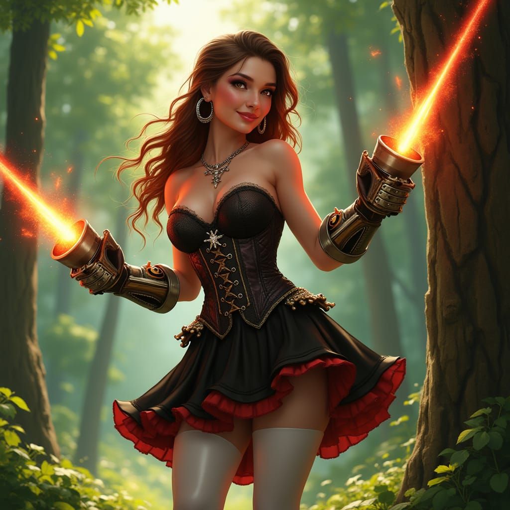 Plus-Size Polish Engineer Shoots Lasers in Forest