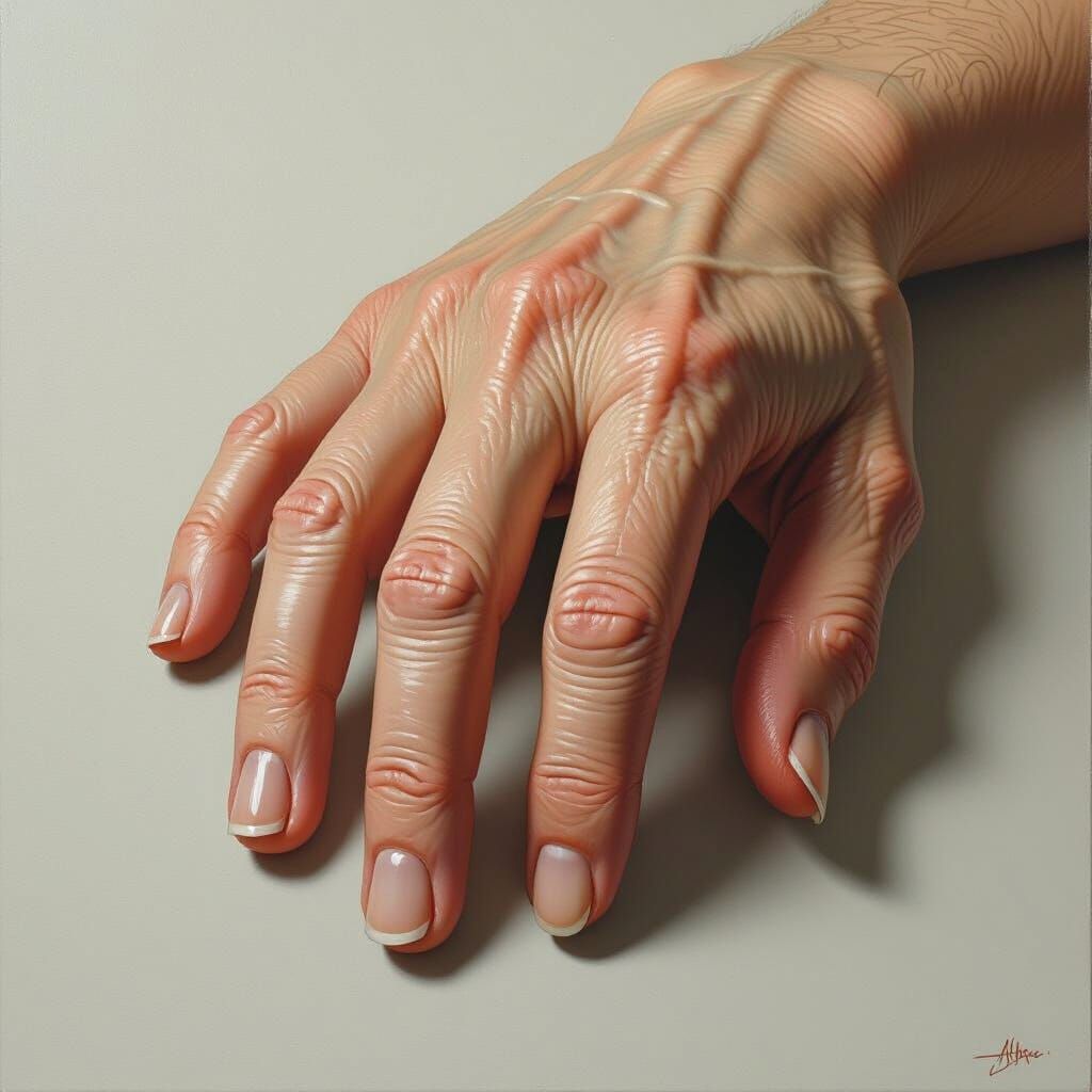 Hyperrealistic Human Hand with Detailed Textures