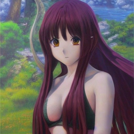 Anime Waifu as Oil Painting by Gurney