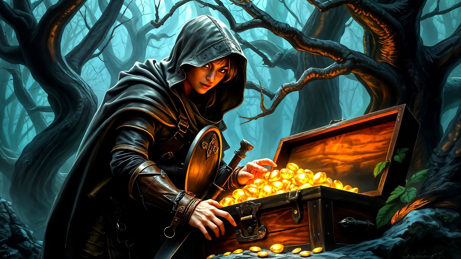 Epic Female Hobbit Thief in Vibrant Fantasy World