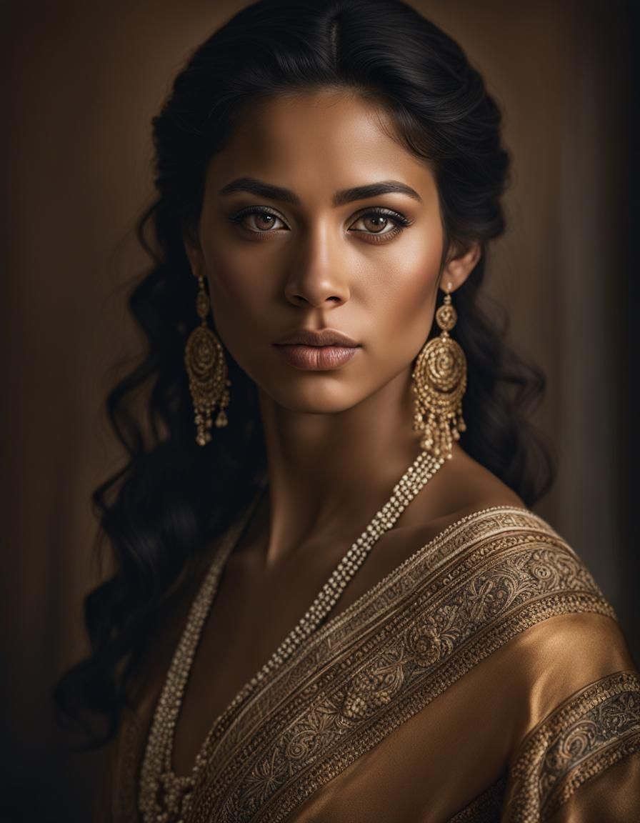 Detailed Portrait of a Young Panamanian Woman