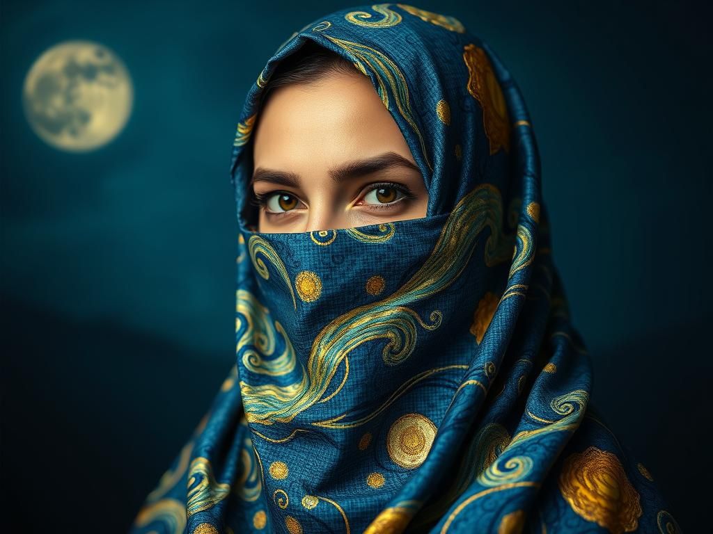 Starry Night Burka: Van Gogh-Inspired AI Art